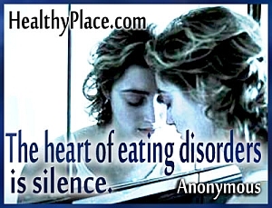 Insiktligt citat om ätstörningar - Hjärtat i ätstörningar är tystnad.
