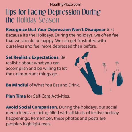 Allt som kan underlätta att möta semester med depression är en välsignelse. Läs 8 tips som hjälper dig att möta helgdagarna när depression återfaller är ett problem. 