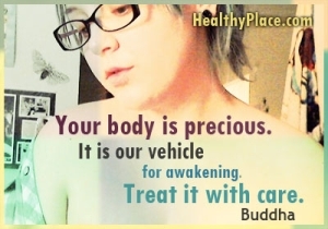 Insiktligt citat om ätstörningar - Din kropp är dyrbar. Det är vårt fordon för uppvaknande. Behandla det med försiktighet.